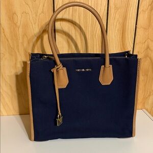 Michael Kors Blue and Tan Tote NEW